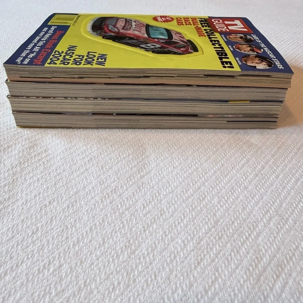 Vintage NASCAR bundle of four collectible TV Guides- collectors editions